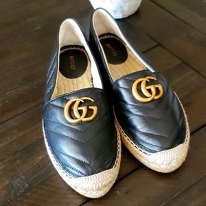 Gucci Leather espadrille with GG